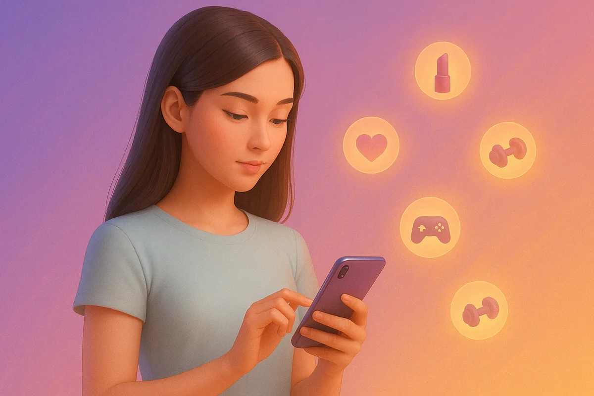 Créatrice choisissant un format dans l’application