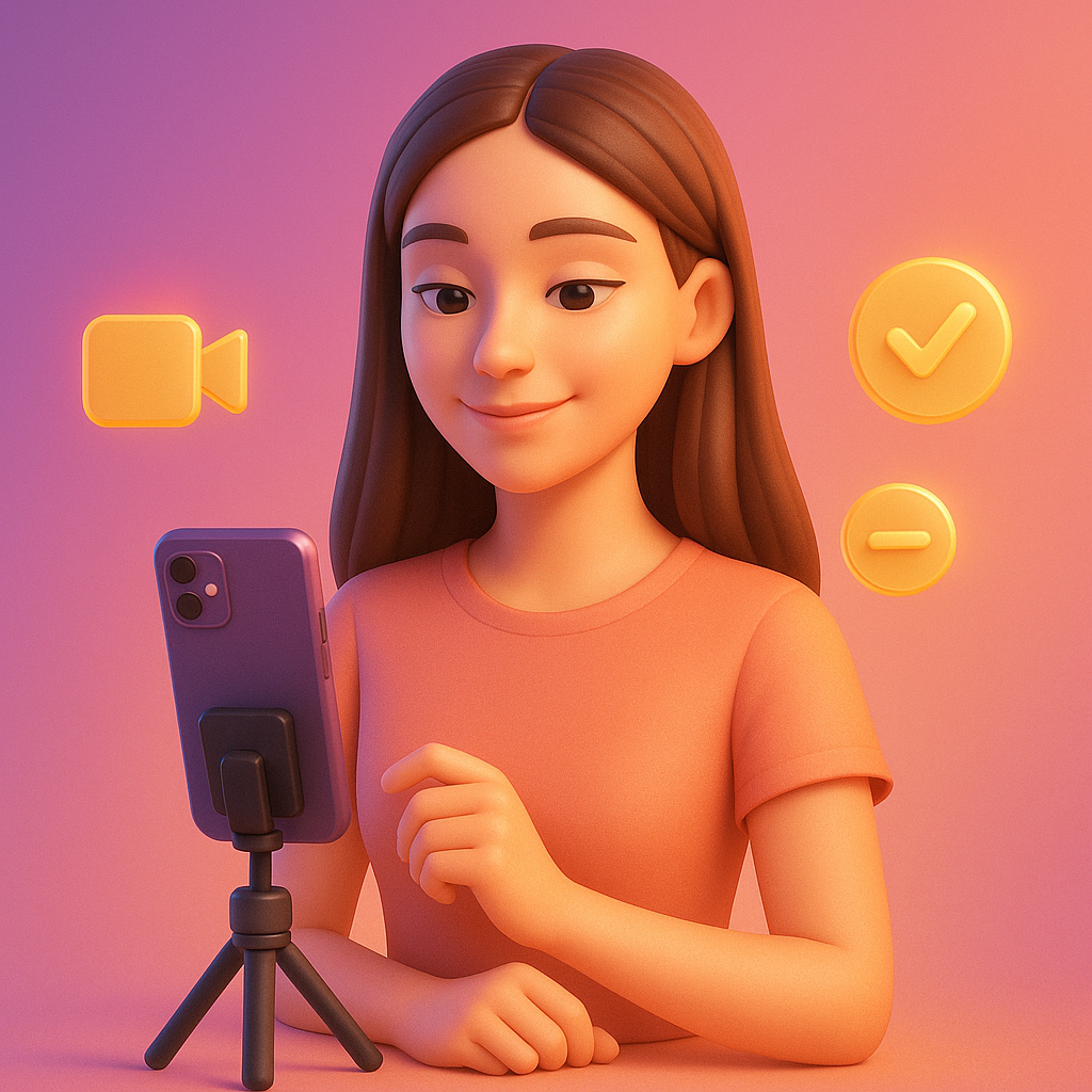 Créatrice qui filme sa vidéo